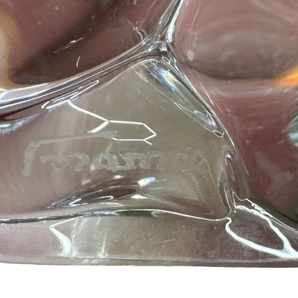 Signed Daum France Crystal Pig Figurine Glass Art Paperweight Decor Mini 3" Vtg - Picture 5 of 9